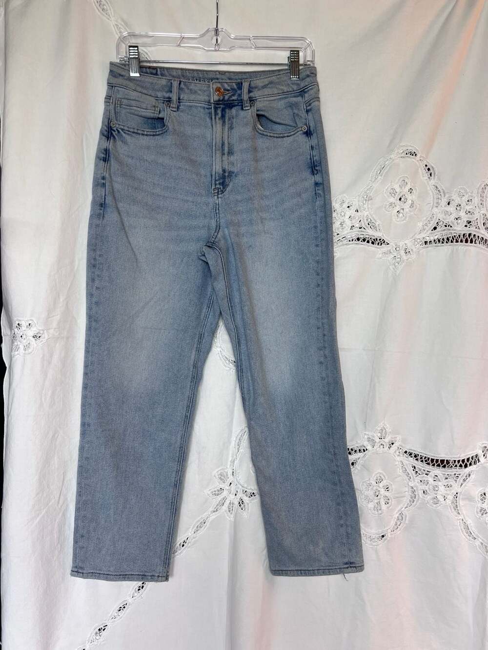 American Eagle Stretch High-Rise Straight Leg Jeans Size 8 Short